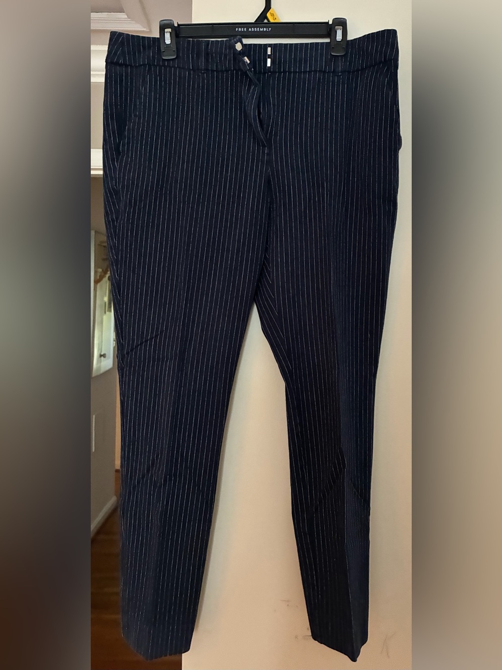 LOFT Marissa Skinny Tall Navy Pinstripe tapered Pants